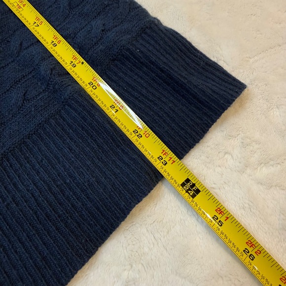 Lauren Ralph Lauren Navy Blue Cable Knit Crew Neck Sweater Women's Size Medium - Picture 6 of 8